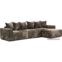 Угловой диван Мебельград Монреаль-4 Стандарт (тиффани коричневый/мора бежевый)