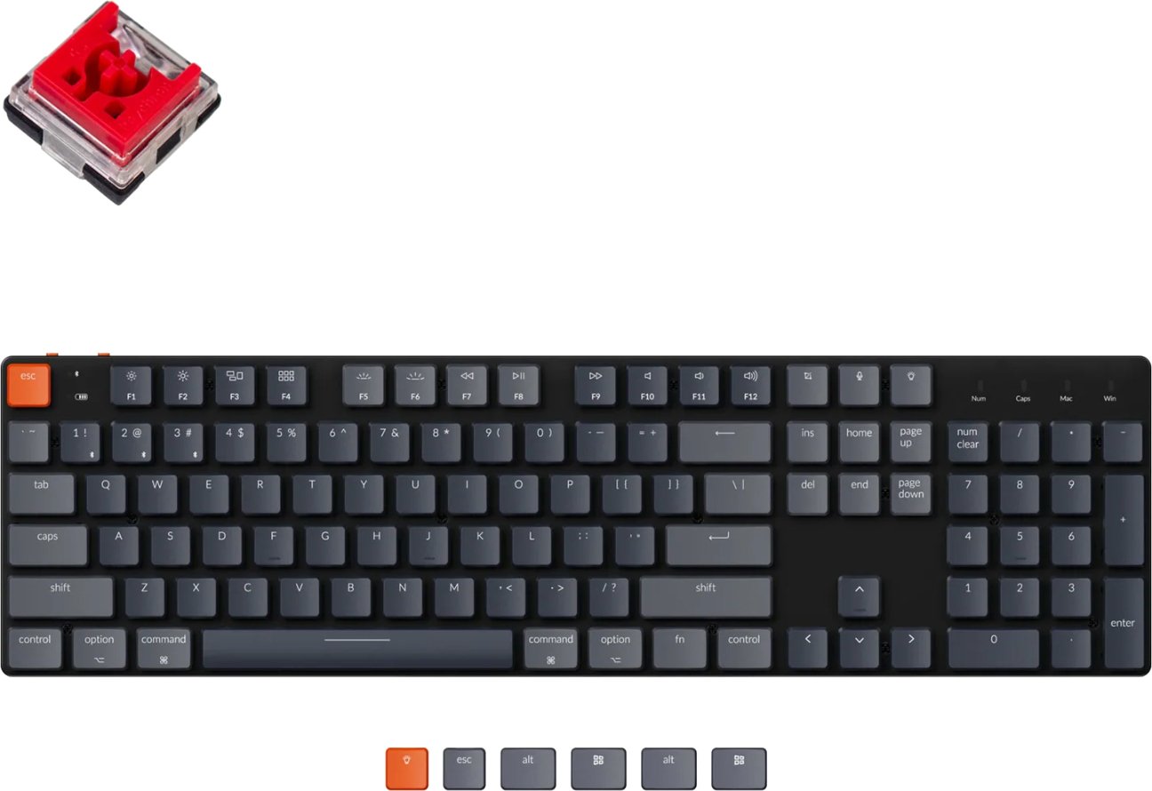 

Клавиатура Keychron K5 SE RGB K5SE-E1 (Keychron Low Profile Optical Red, нет кириллицы)