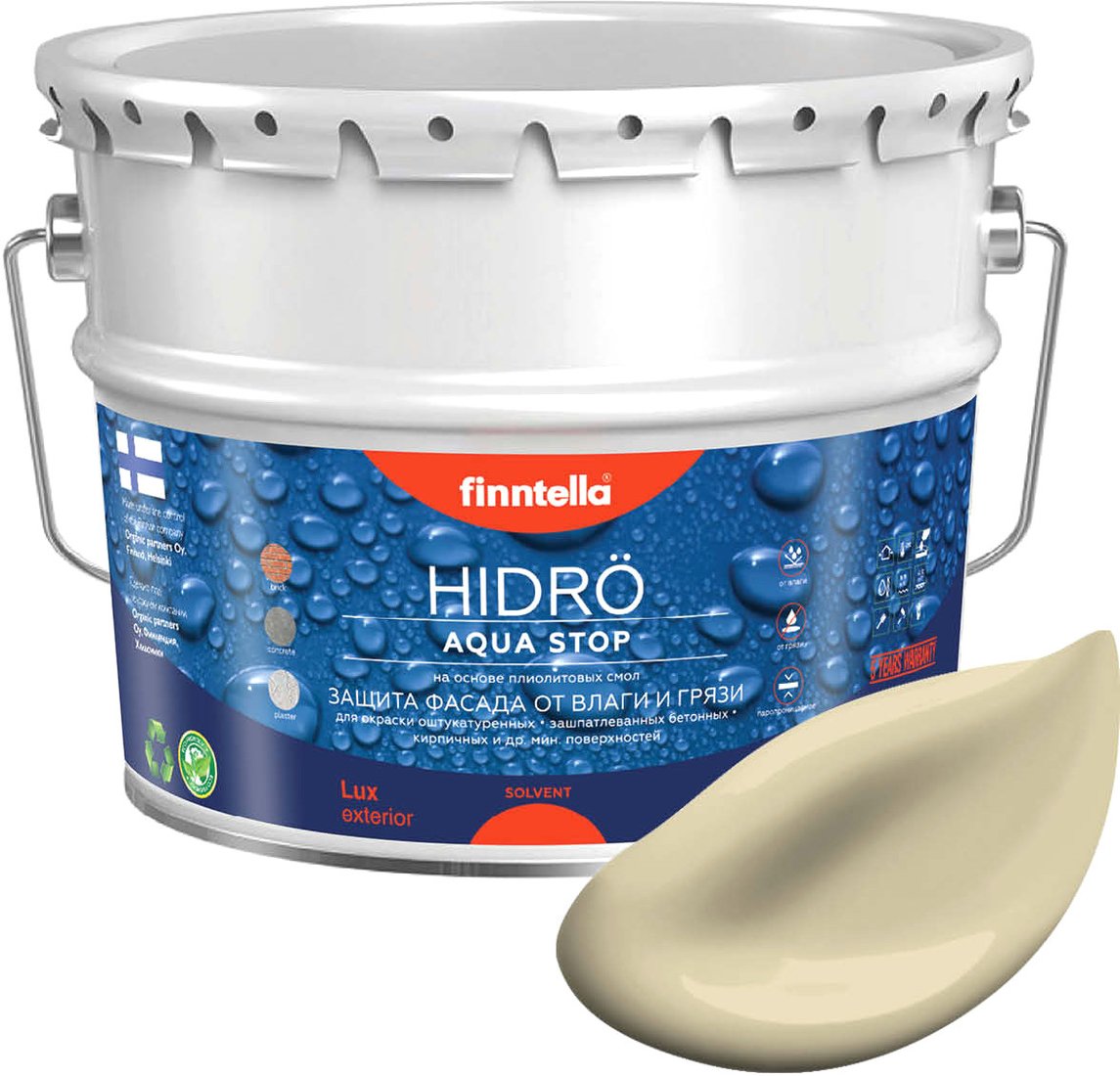 

Краска Finntella Hidro Hiekka F-14-1-9-FL070 9 л (светло-песочный)