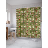 Шторка-занавеска для ванны JoyArty Рождественская плитка sc_37105