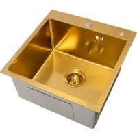 Кухонная мойка Basic CL DS Decor 45x50 (золото, коландер, дозатор)
