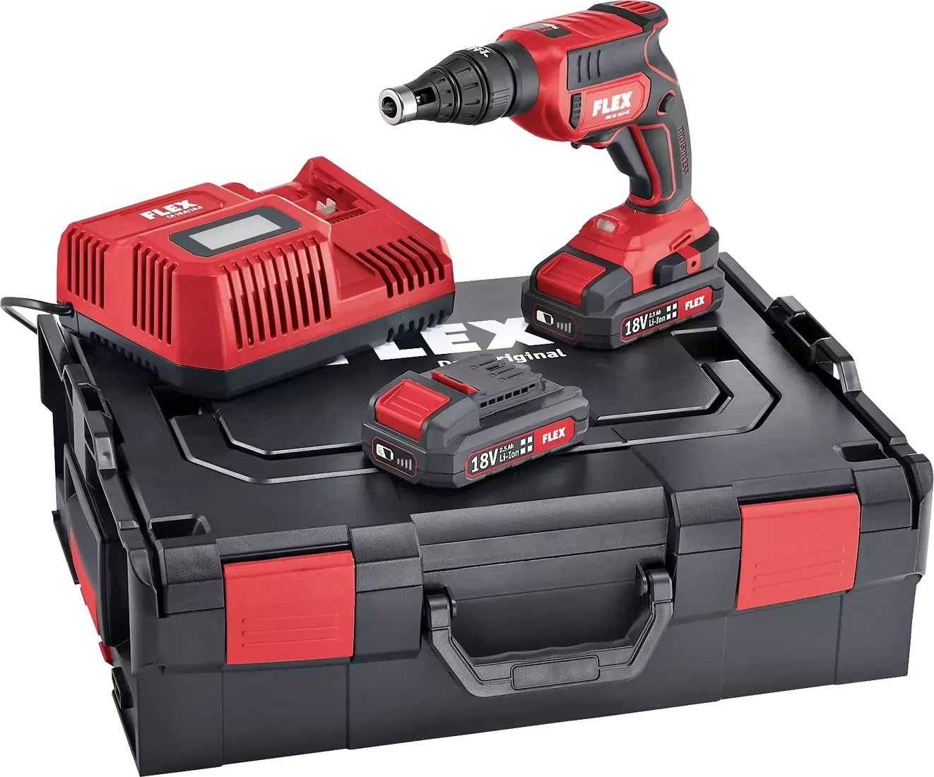 

Шуруповерт для гипсокартона FLEX DW 45 18.0-EC/2.5 Set 467146 (с 2-мя АКБ 2 Ач, кейс)