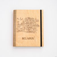 Ежедневник Творческая мастерская "Пуговка" Анастасии Минич А5 Карта Беларуси (с достопримечательностями)