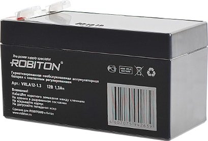 

Аккумулятор для ИБП Robiton VRLA12-1.3 (12В/1.3 Ач)