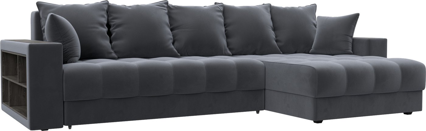 

Угловой диван Лига диванов Лига-050 НПБ универсальный 128594 (велюр Seven 17 серый)