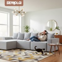 Угловой диван Sempla Монреаль 4 (вертикаль серый/мора серый/велютто темно-серый)