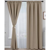 Комплект штор и гардин Mio Tesoro Блэкаут 150x260 + Гардина Soft Lines 306 400x270 (песочный, белый лен) в Борисове