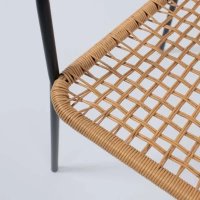 Садовый стул AksHome Bergamo (PE, иск.роттанг, черный+коричневый)