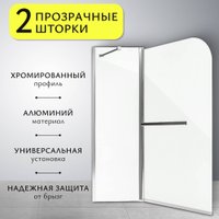 Стеклянная шторка для ванны Saniteco SN-21-140 140x120 (прозрачное стекло)
