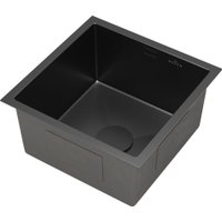 Кухонная мойка Roxen Uno 560210-44B (440*440) PVD графит под столешницу (с ролл-матом и дозатором)