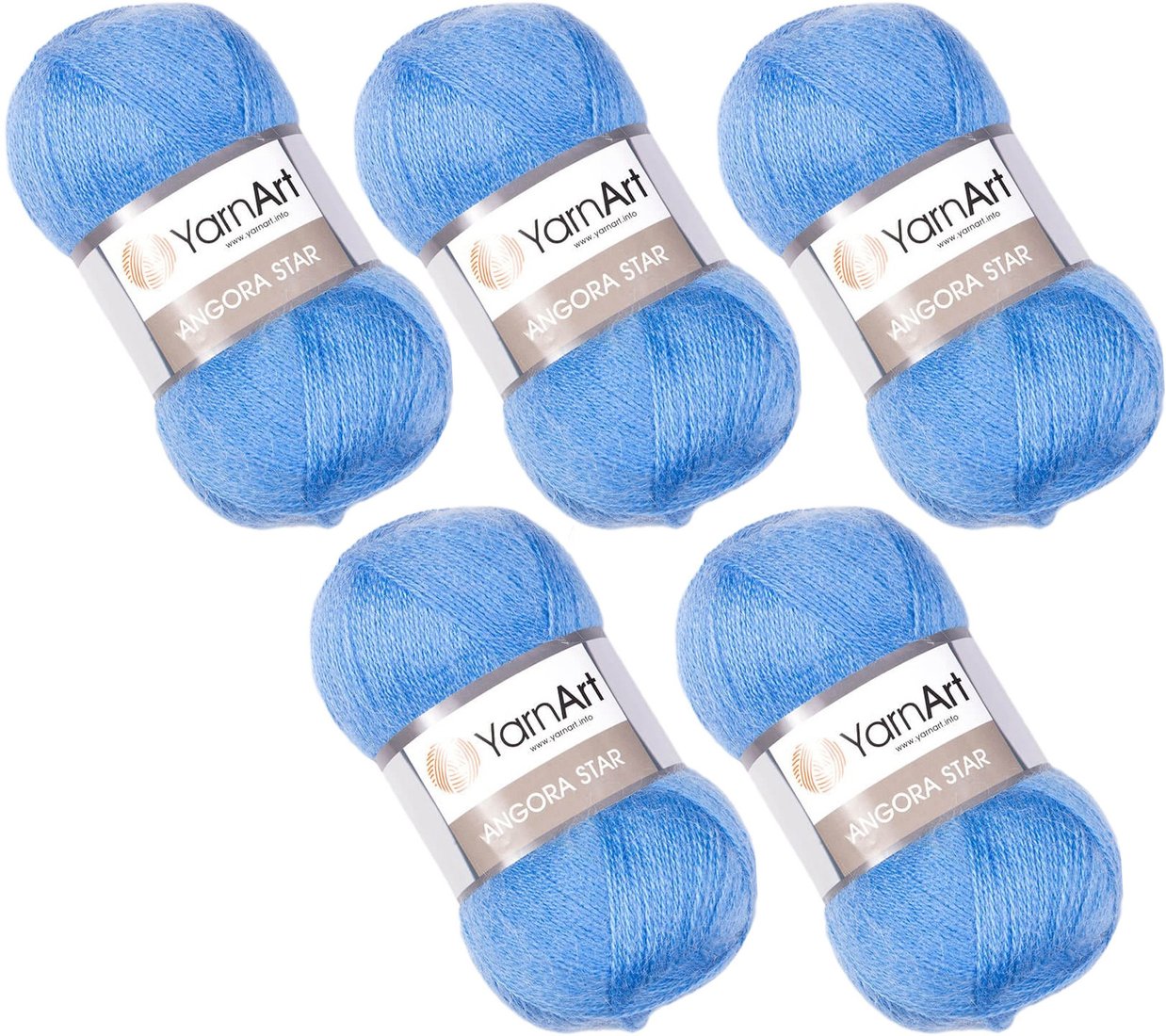 

Набор пряжи для вязания Yarnart Angora Star 600 (500 м, темно-голубой, 5 мотков)