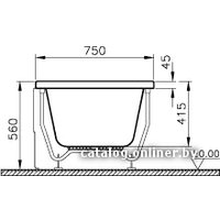 Ванна Vitra Neon 170x75 52280001000+59990228000 (с ножками)