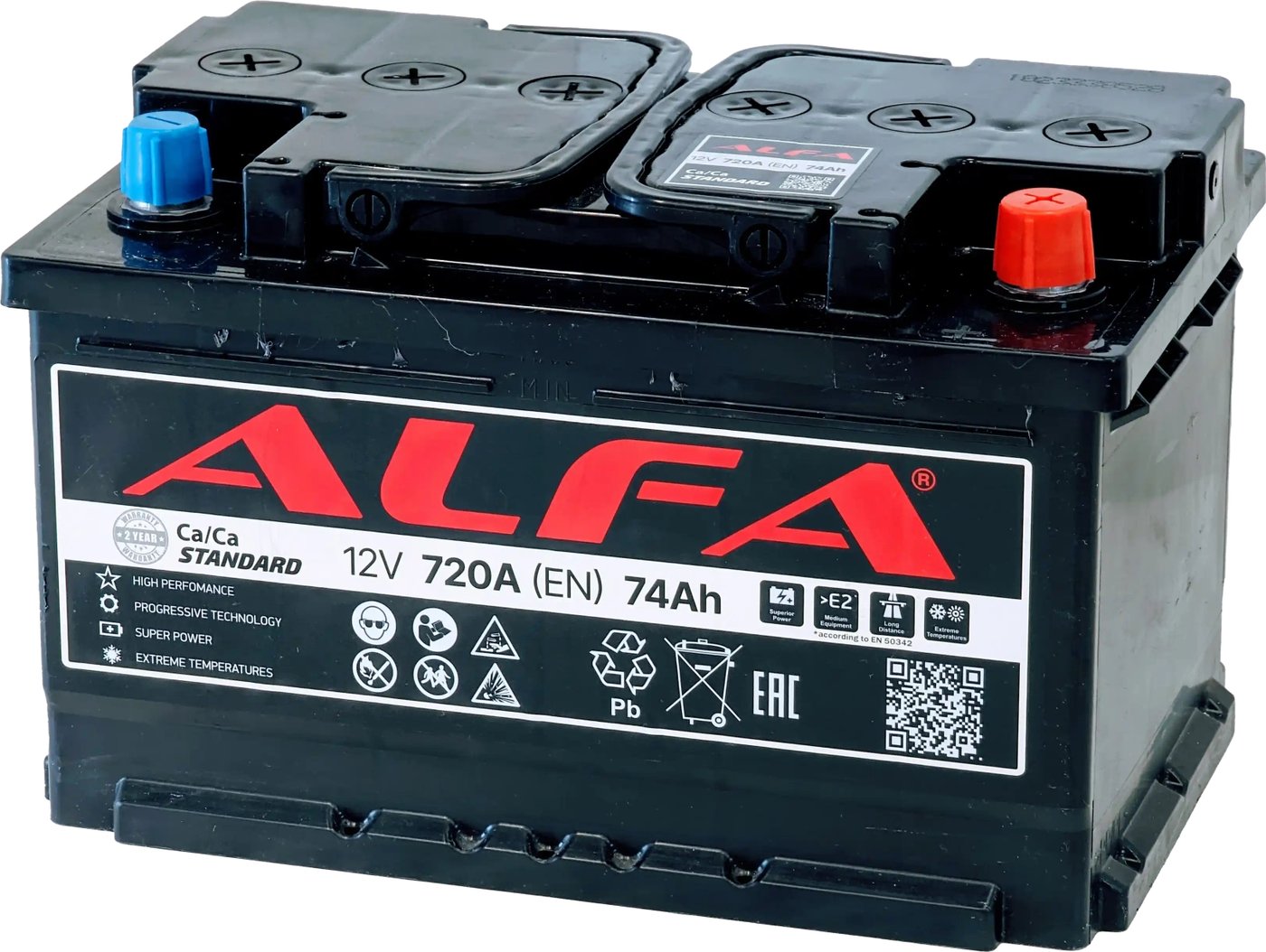 Автомобильный аккумулятор ALFA Standard 74 R низк (74 А·ч)