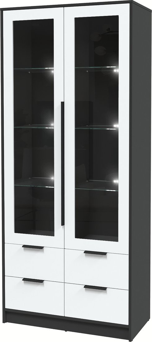 

Шкаф-витрина Интерлиния Концепт КТ-ШВ2 с подсветкой Глосс (антрацит/белый)