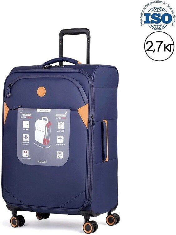 

Чемодан-спиннер Verage Cambridge-II 20077W-2 68 см (темно-синий)