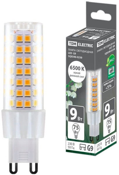 

Светодиодная лампочка TDM Electric G9-9 Вт-230 В-6500 К SMD SQ0340-0230