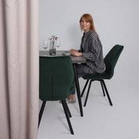 Кухонный стол Мамадома Borg radial-120 раздвижной 120-160х80 (дымчатая керамика/черный)