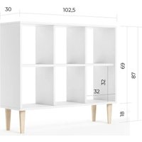 Стеллаж MONOFIX Одос Горизонтальный 6 секций (белый)