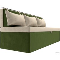 Диван Лига диванов Метро 105003 (микровельвет, бежевый/зеленый)