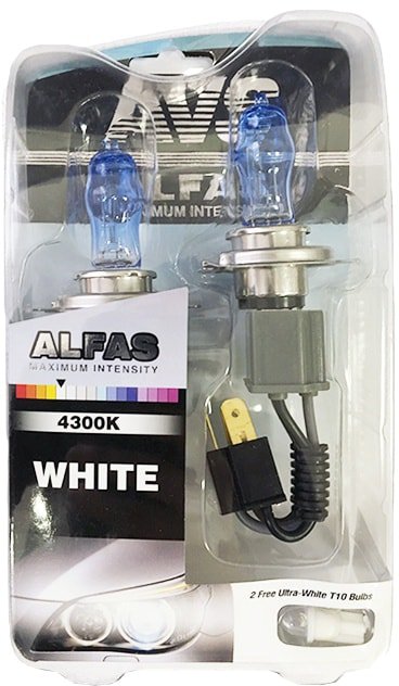 

Лампа накаливания AVS Alfas +130% 4300K H4+T10 2+2шт