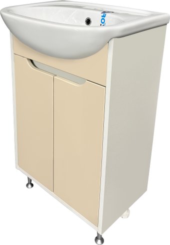 Runo Тумба под умывальник Эконова 60 (белый/крем)