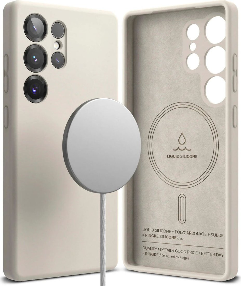 

Чехол для телефона Ringke Silicone Magnetic для Galaxy S25 Ultra Stone
