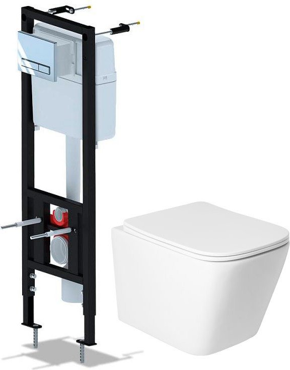 Унитаз подвесной Saniteco KW-9004WS + Ани Пласт WCP4141