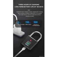 Дверной замок Bozzys Smart Fingerprint Lock Padlock PL-P4 (черный)