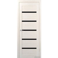 Межкомнатная дверь Юркас Stark ST8 ДО 80x200 (бьянко/lacobel черный лак)