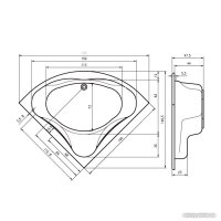 Фронтальный экран под ванну Riho Neo 140x140х57 209262 P010N0500000000