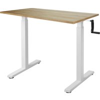 Стол для работы стоя ErgoSmart Manual Desk Compact 1360x800x36 мм (дуб натуральный/белый)