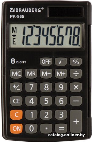 Калькулятор BRAUBERG PK-865-BK 250524 (черный)