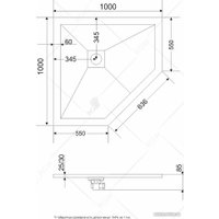 Душевой поддон RGW ST/T-0100G 100x100