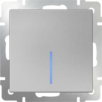 Выключатель Werkel WL06-SW-1G-LED (серебряный)
