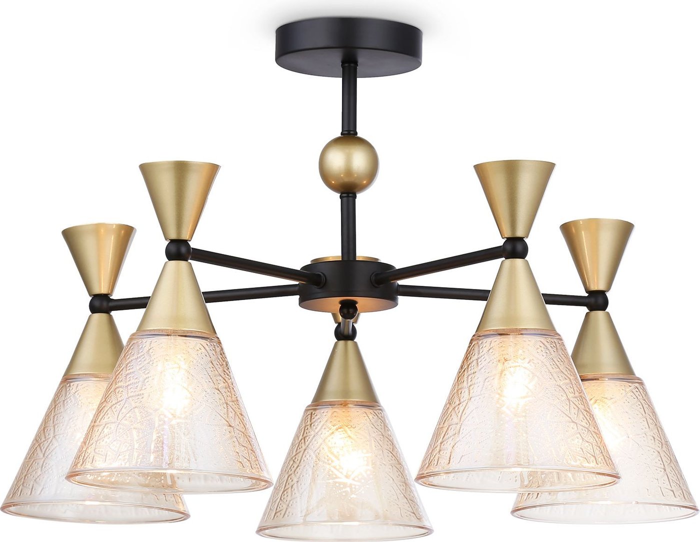 

Люстра средней высоты Ambrella light Traditional TR3171/5 BK/GD