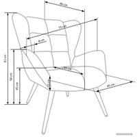 Интерьерное кресло Halmar Tyrion (темно-синий/черный)
