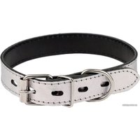 Ошейник Дарэленд простроченный 2х-слойный 25 мм 39-49 см (серебристый)