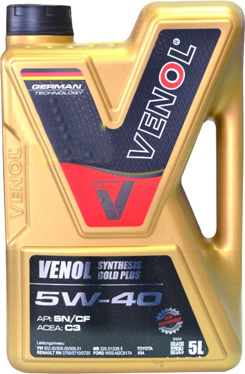 Моторное масло Venol Synthesis Gold Plus SN CF 5W-40 5л