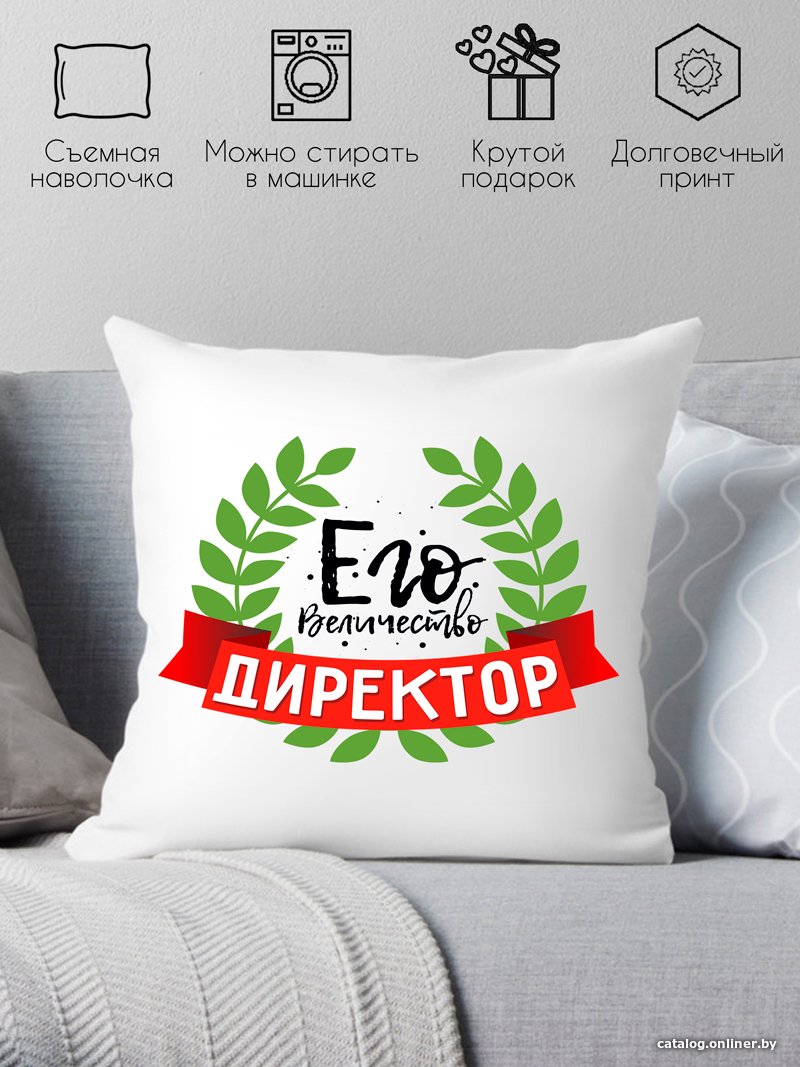 Декоративная подушка Print Style Его величество директор 40x40plat71