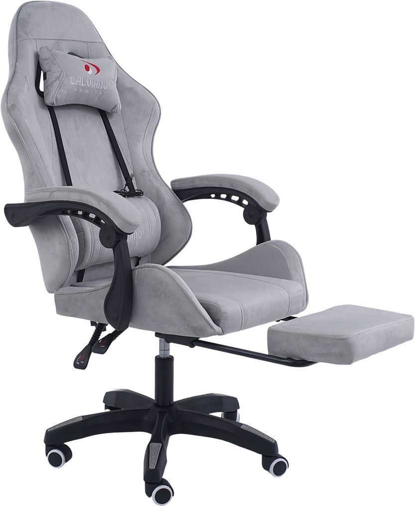 

Игровое (геймерское) кресло Calviano 1584 (велюр, серый)