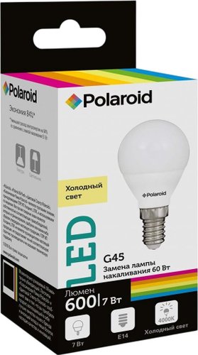 Светодиодная лампочка Polaroid G45 E14 7 Вт 4000 К PL-G457144