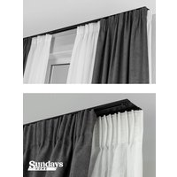 Карниз для штор Sundays Home D-6-P двухрядный (1.3м, цельный, черный)