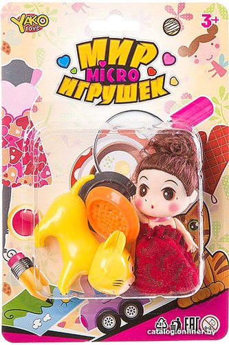 Кукла Yako Toys Мир Micro игрушек с кошкой Д93786