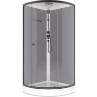 Душевая кабина Domani-Spa Simple 99 90x90 DS01Sm99LGrCl00.Gt-V1.2-Black (серый/прозрачное стекло) в Солигорске