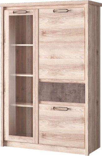 Шкаф-витрина Anrex Jazz 1V2D1S-1 (каштан найроби/оникс)