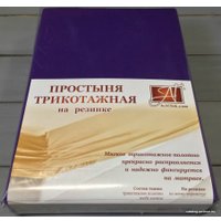 Постельное белье Альвитек Трикотажная на резинке 160x200x20 ПТР-БАК-160 (баклажан)