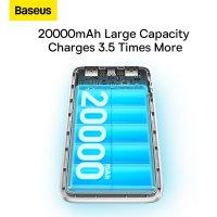 Внешний аккумулятор Baseus Bipow Pro Digital Display Fast Charge Power Bank 20000mAh (белый)