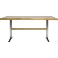 Кухонный стол Buro7 Двутавр 180 (с обзолом, дуб натуральный/серебро)