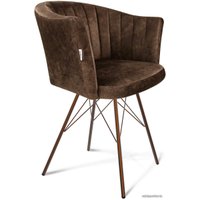 Стул с подлокотниками Sheffilton SHT-ST42-1/S37 (кофейный трюфель/медный металлик)