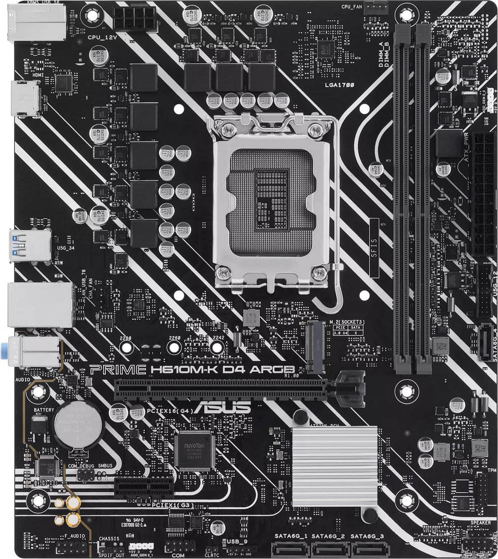 

Материнская плата ASUS Prime H610M-K D4 ARGB